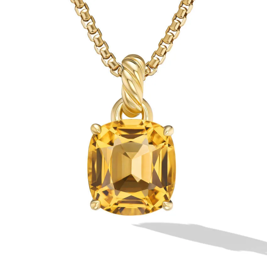 David Yurman Marbella Pendant in 18K Yellow Gold with Citrine, 12mm