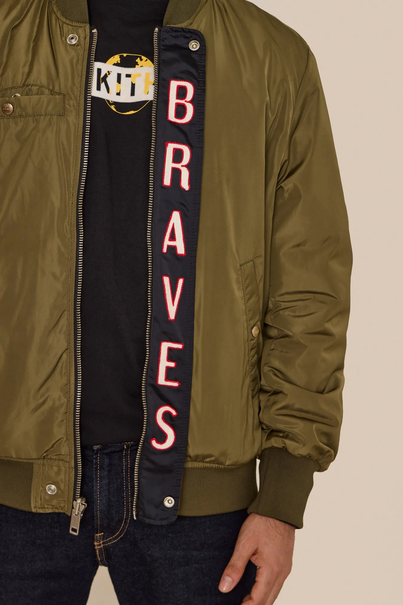 DIESEL BRAVES KHAKHI BOMBER JACKET