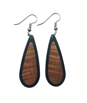 Earrings - Closed Loops Hawaiian Koa