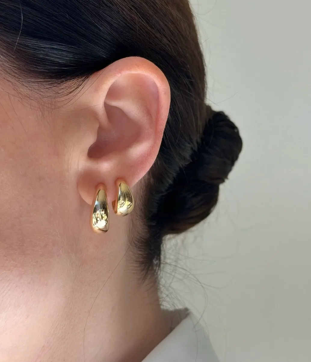 EF Collection - Gold Jumbo Dome Hoop Earrings, Yellow Gold