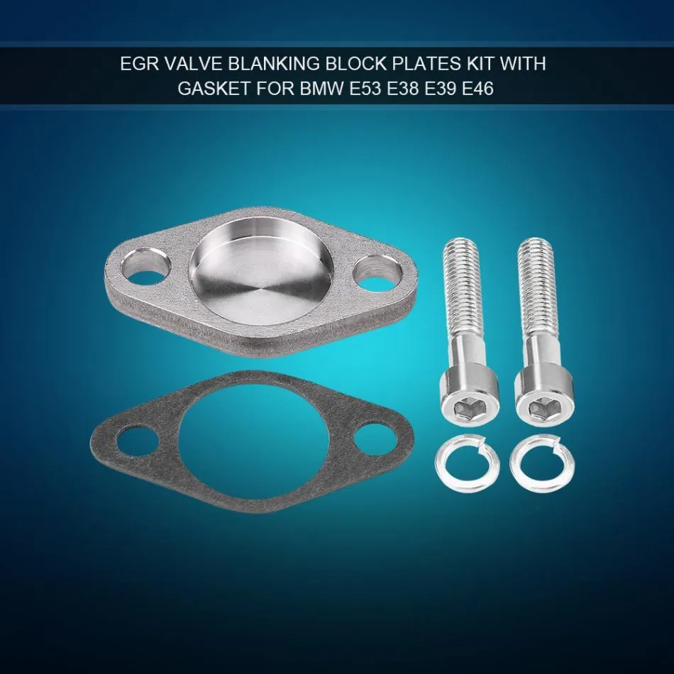 EGR Valve Blanking Block Plates Kit with Gasket for BMW E53 E38 E39 E46 X5 SI-A0254 Car Accessories 8mm Stainless Steel