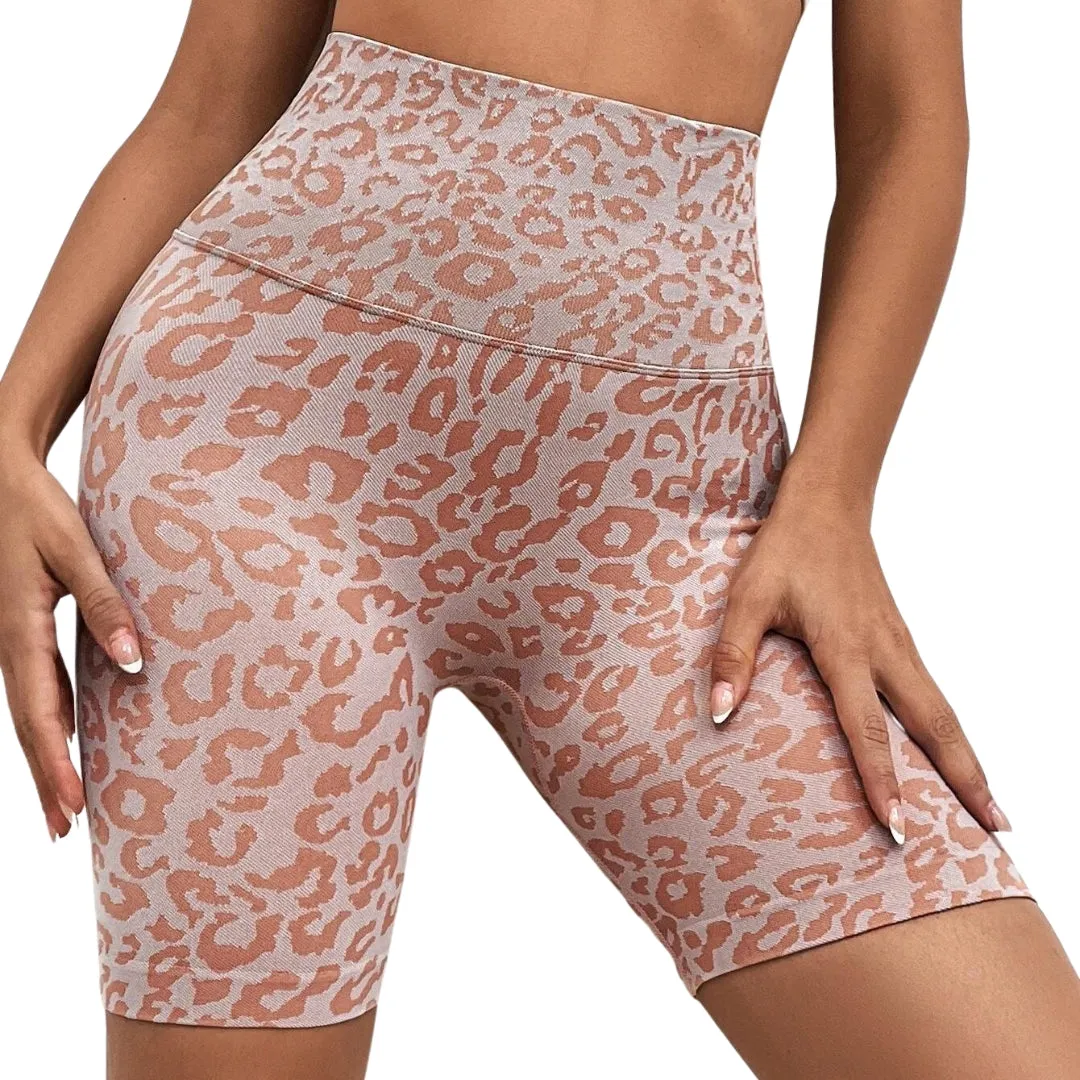 Ellie Seamless Leopard Biker Shorts