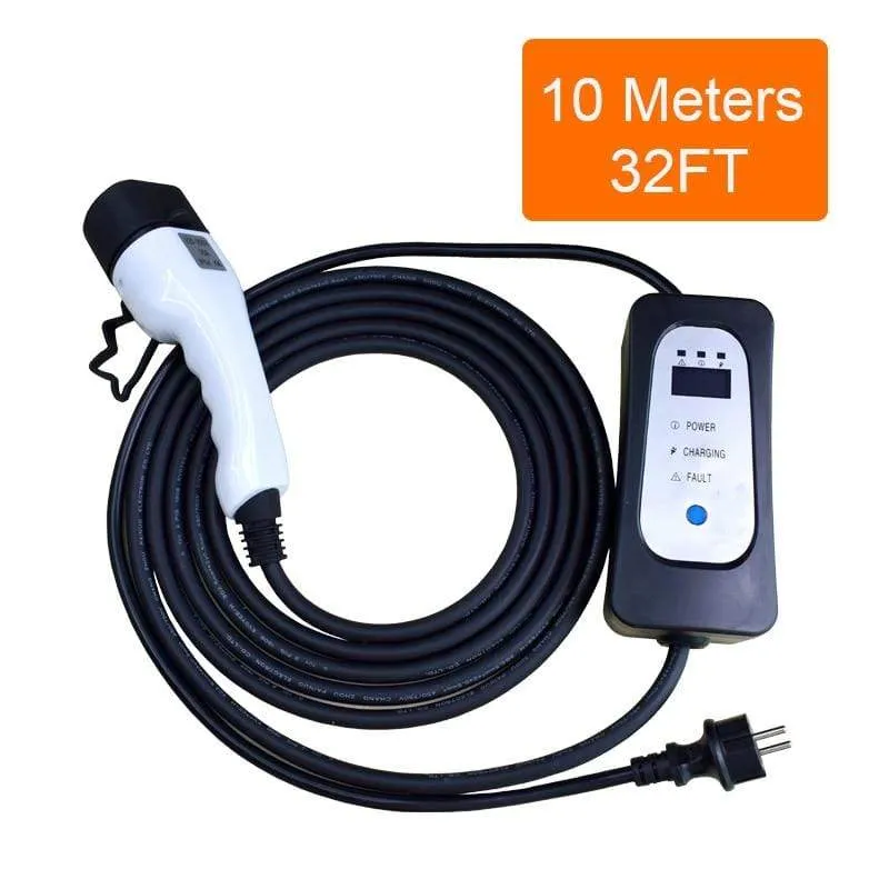 EV charger Type 2 10M 32FT iec62196 EVSE EV charging cable 16A  EU Plug for Electric vehicle