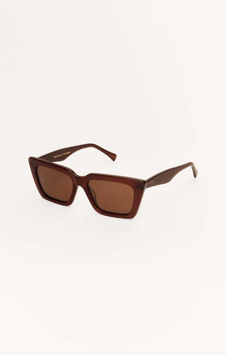 Feel Good Polarized Sunglasses in Chestnut Brown