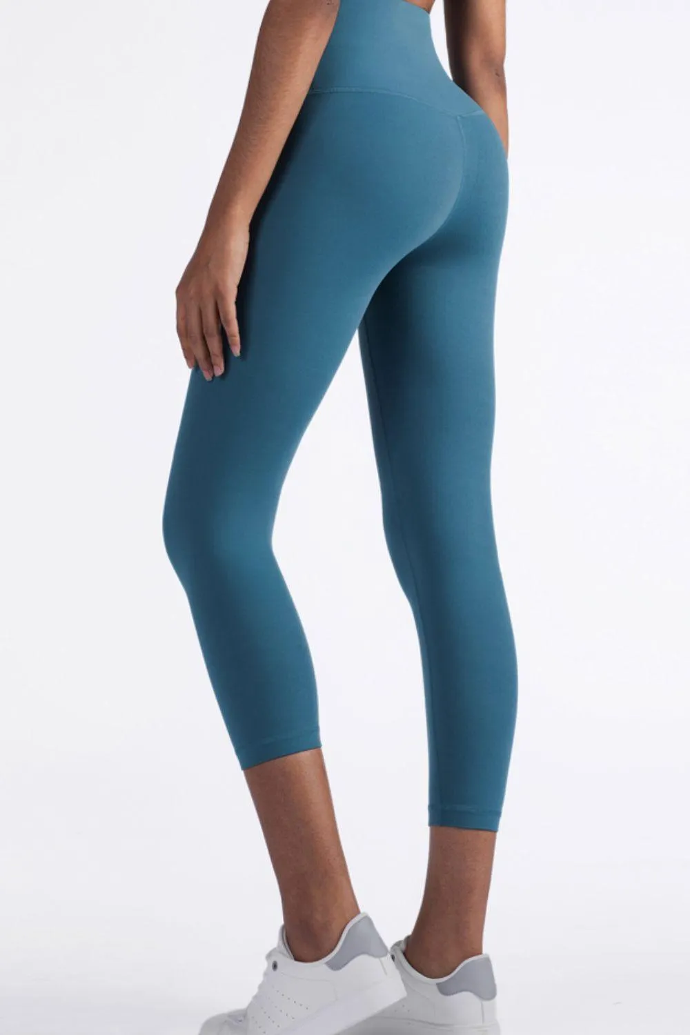 Feel Like Skin Elastic Waistband Cropped Yoga Leggings