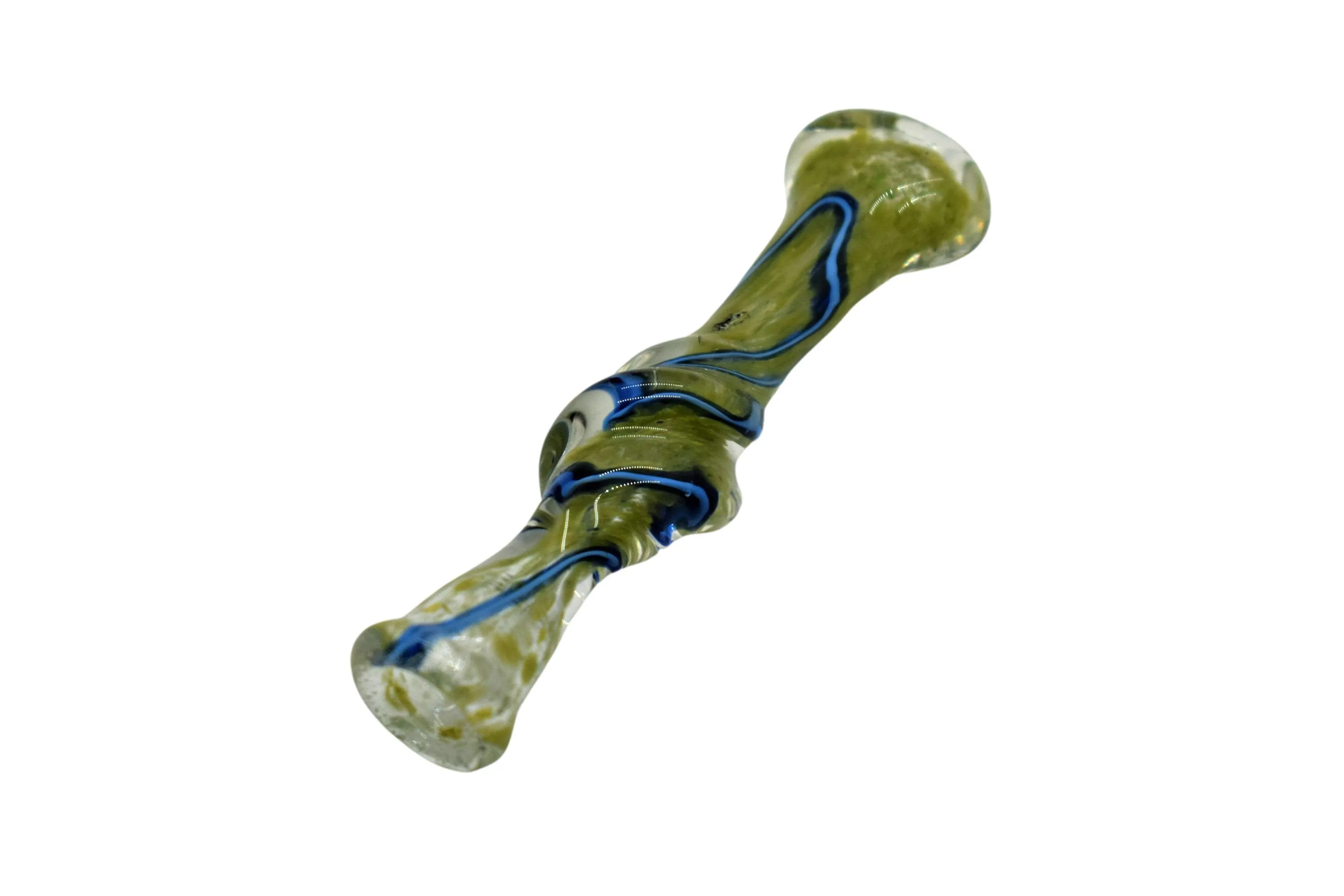 Frit Twisted Chillum Glass Pipe