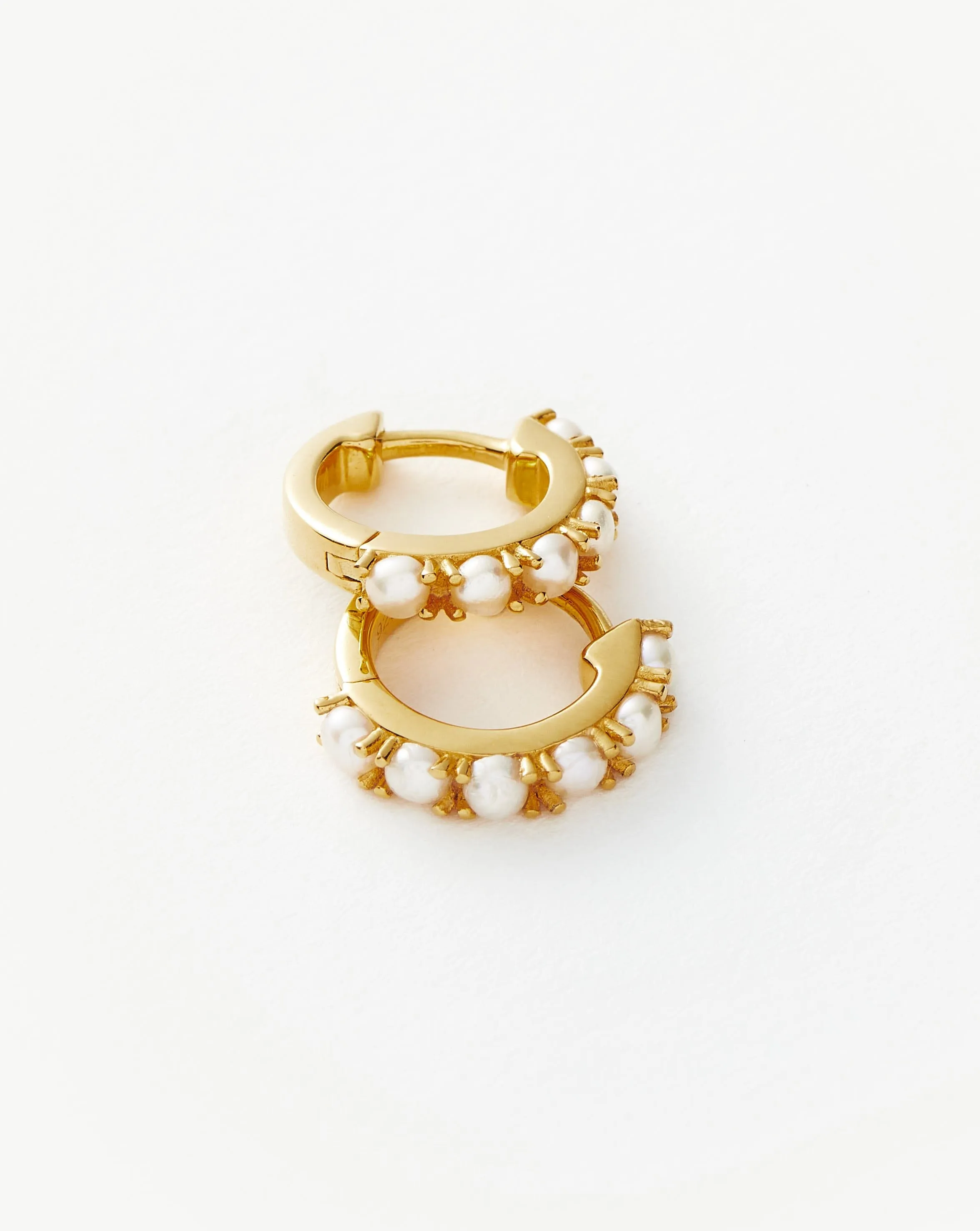 Gemstone Huggies | 18ct Gold Plated Vermeil/Pearl