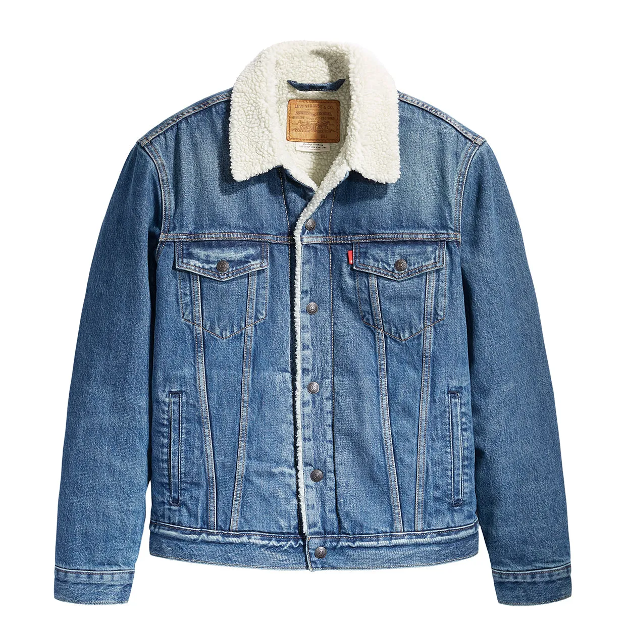 Giubbino Uomo Levi's Trucker Type II Sherpa Blu