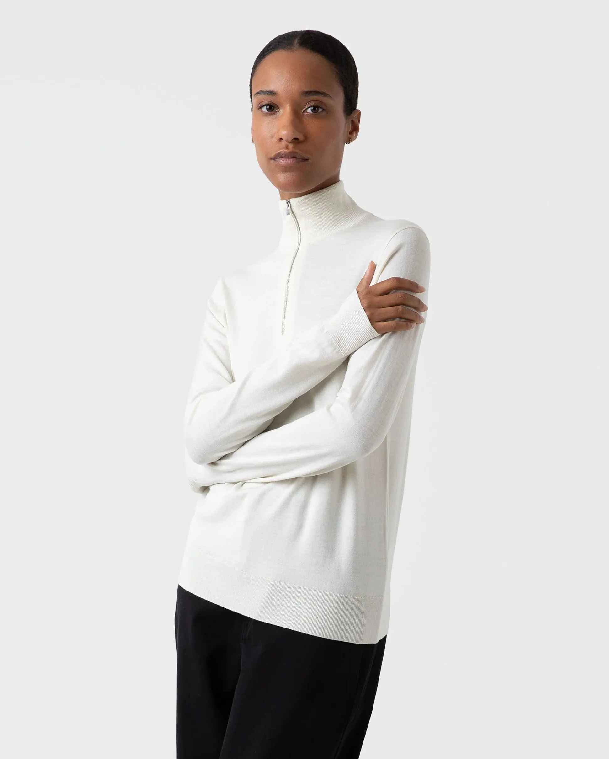 HALF ZIP FUNNEL / IVORY