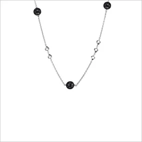 Icona Sterling Silver 18 Necklace with Black Onyx