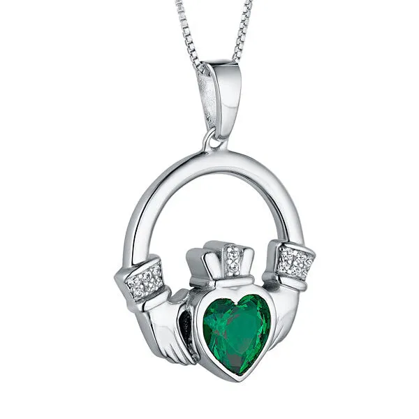 Irish Heart Claddagh Necklace - Sterling Silver