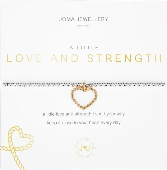 Joma Jewellery Silver / Gold A Little 'Love And Strength' Bracelet One Size