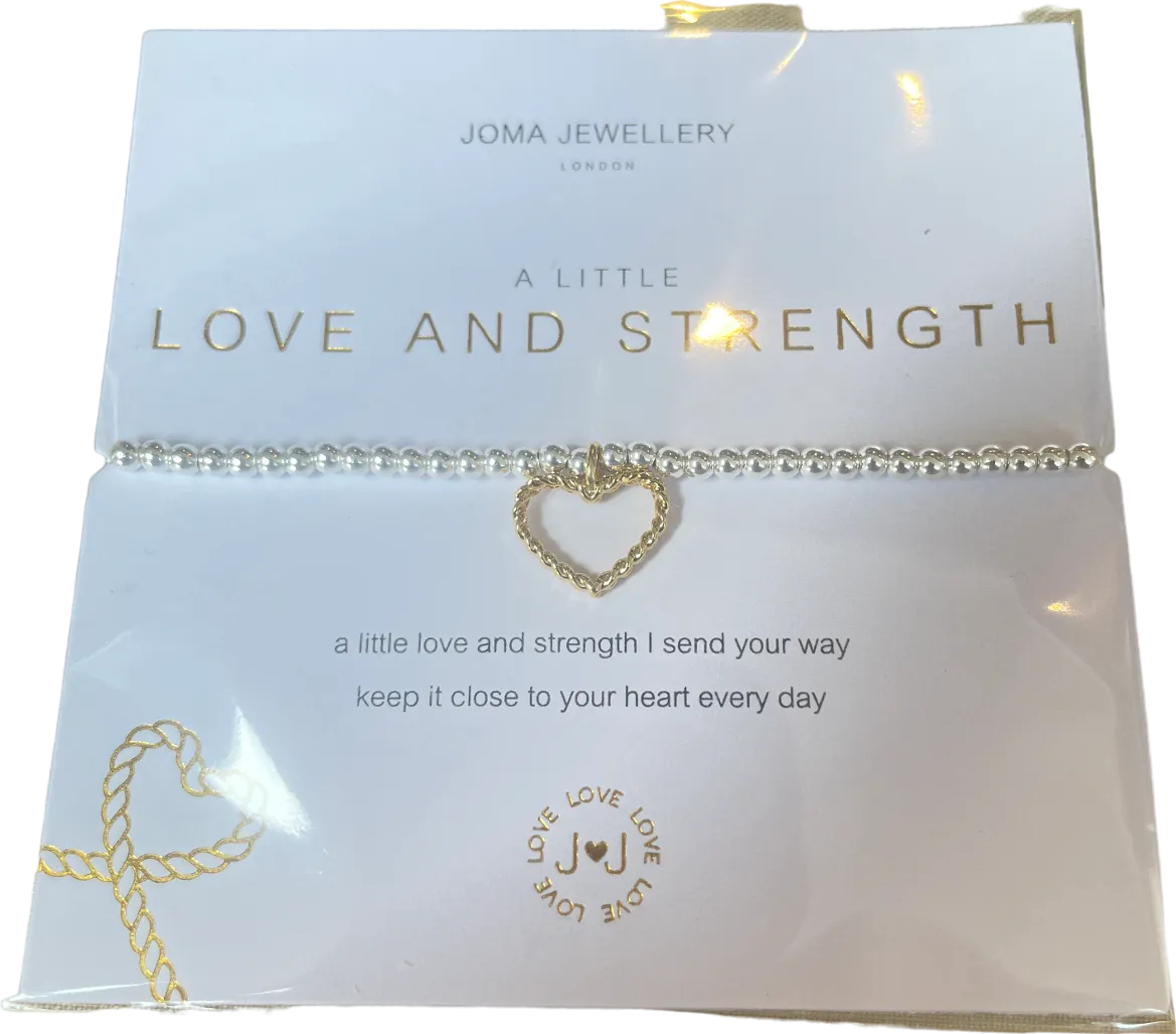 Joma Jewellery Silver / Gold A Little 'Love And Strength' Bracelet One Size