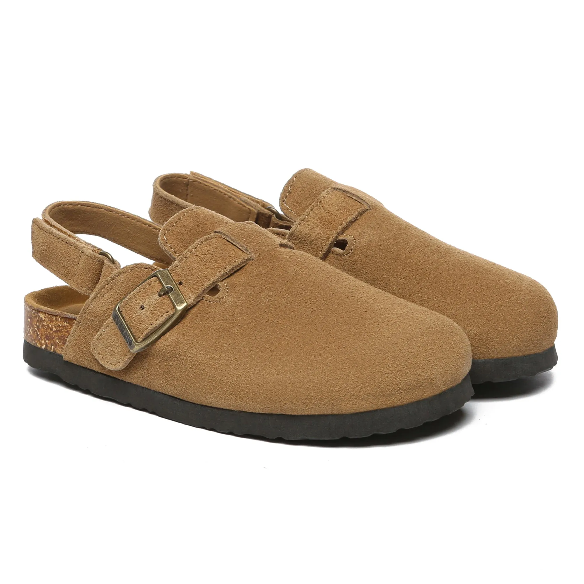 Kids Suede Slingback Clogs