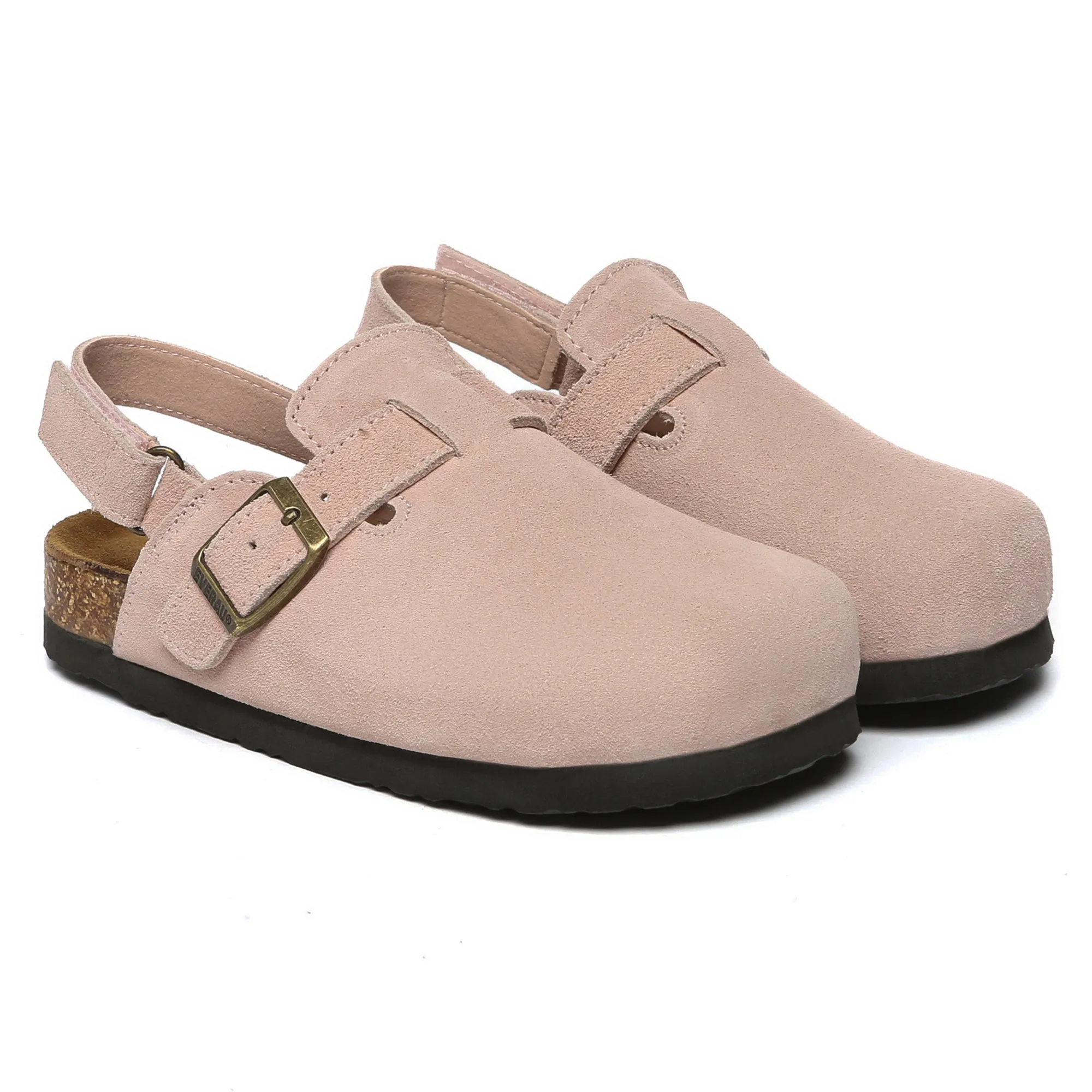 Kids Suede Slingback Clogs