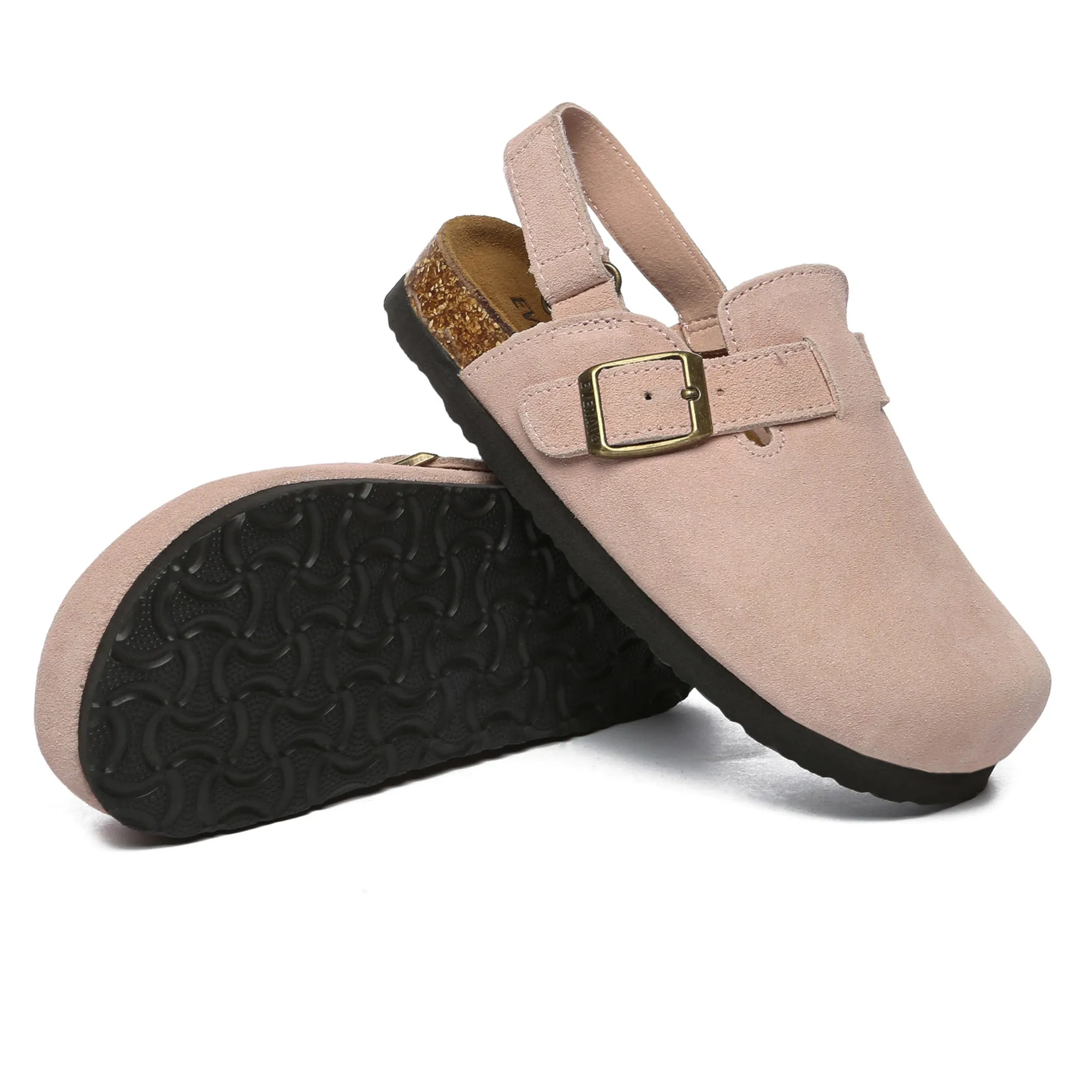 Kids Suede Slingback Clogs