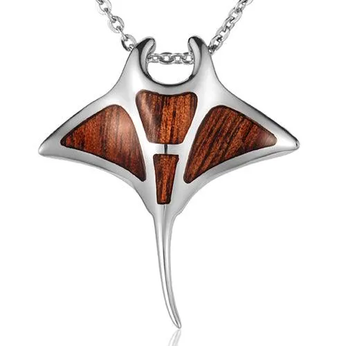 Koa Wood Manta Ray Pendant