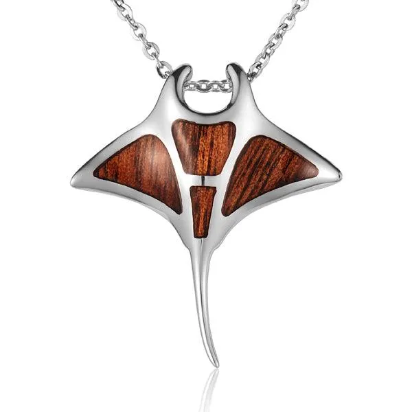 Koa Wood Manta Ray Pendant