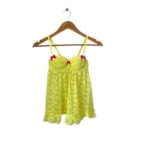 La Senza Neon Yellow Lace Lingerie Slip | Brand New |