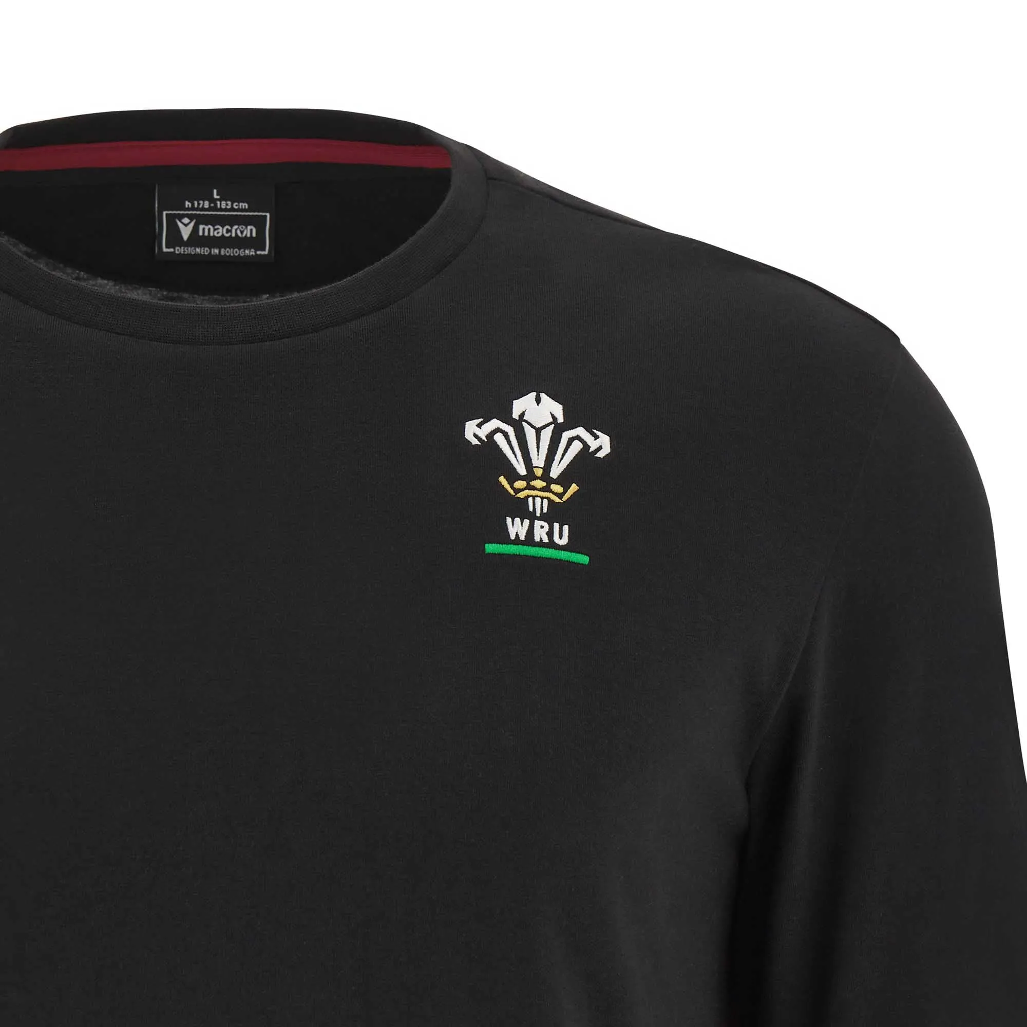 Macron Men's Wales Rugby Travel T-Shirt 23/24 - Black