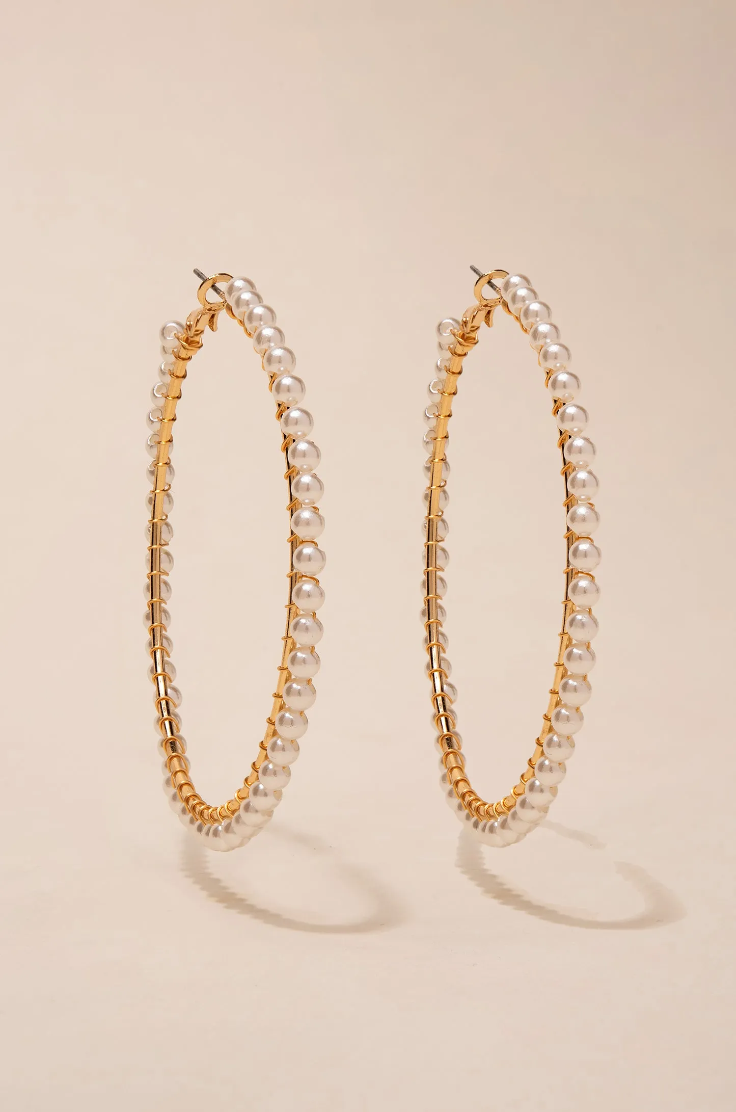 Marlene Pearl Wrapped Hoops