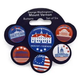 Mount Vernon Monuments Pin-Back Button Set