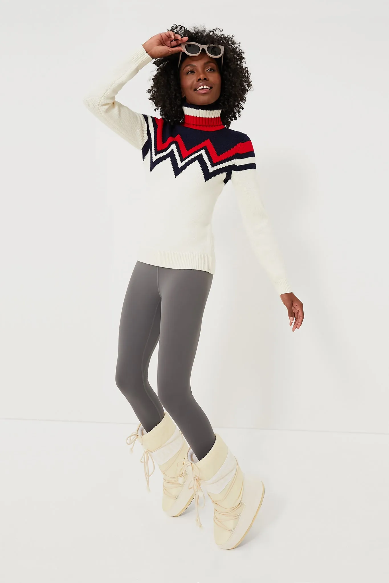 Navy and Snow White Alpine Sweater