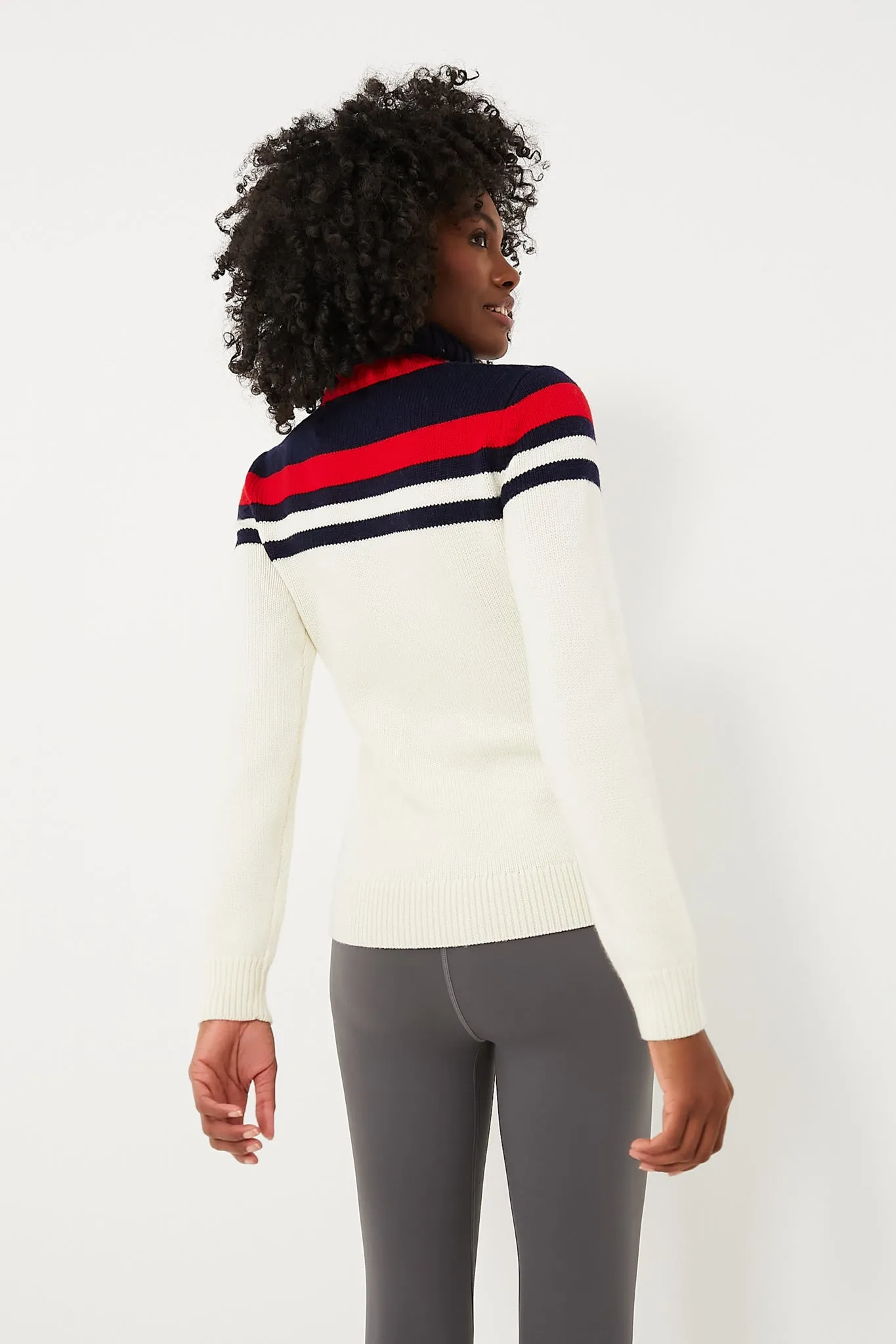 Navy and Snow White Alpine Sweater