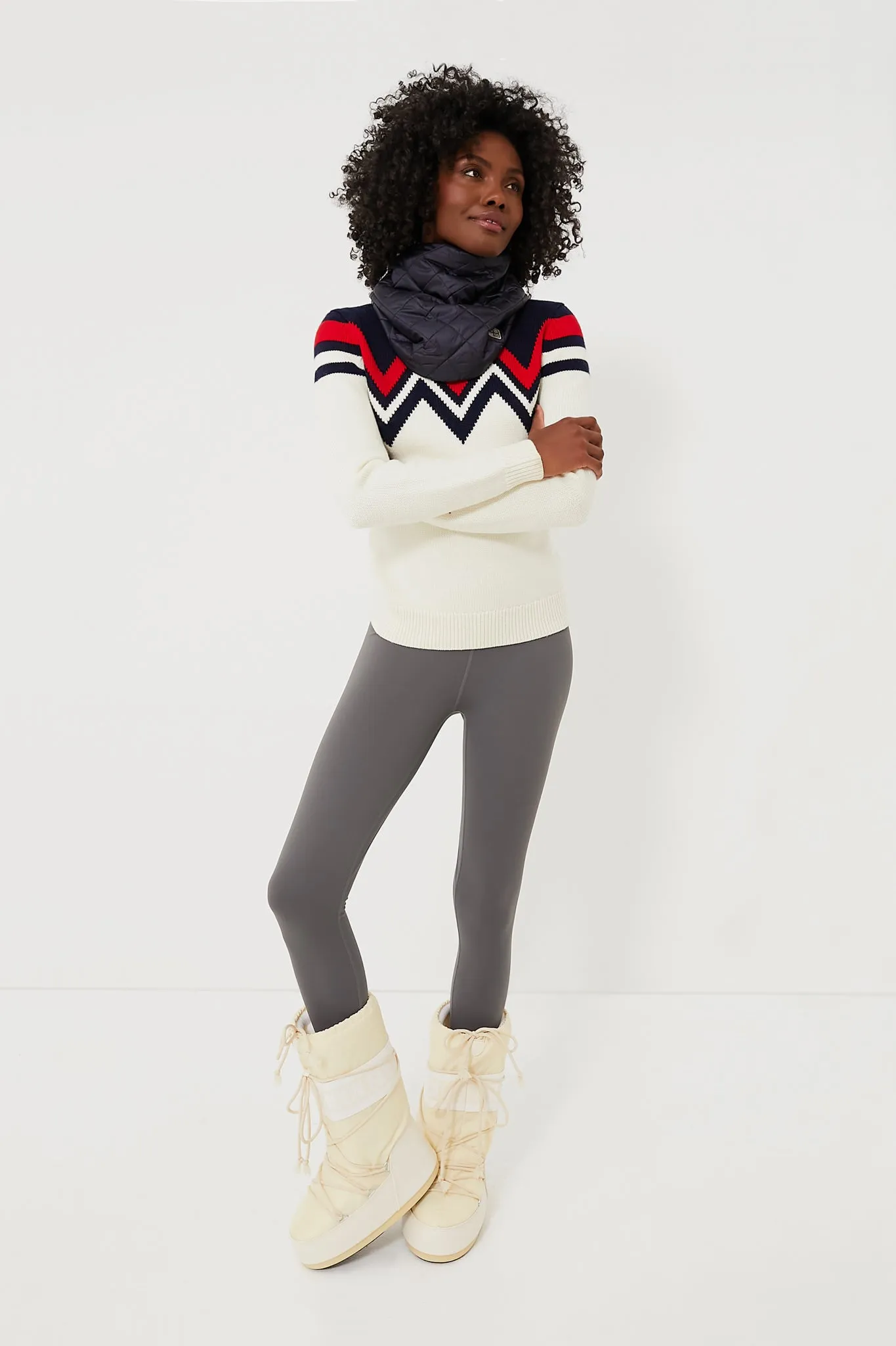 Navy and Snow White Alpine Sweater