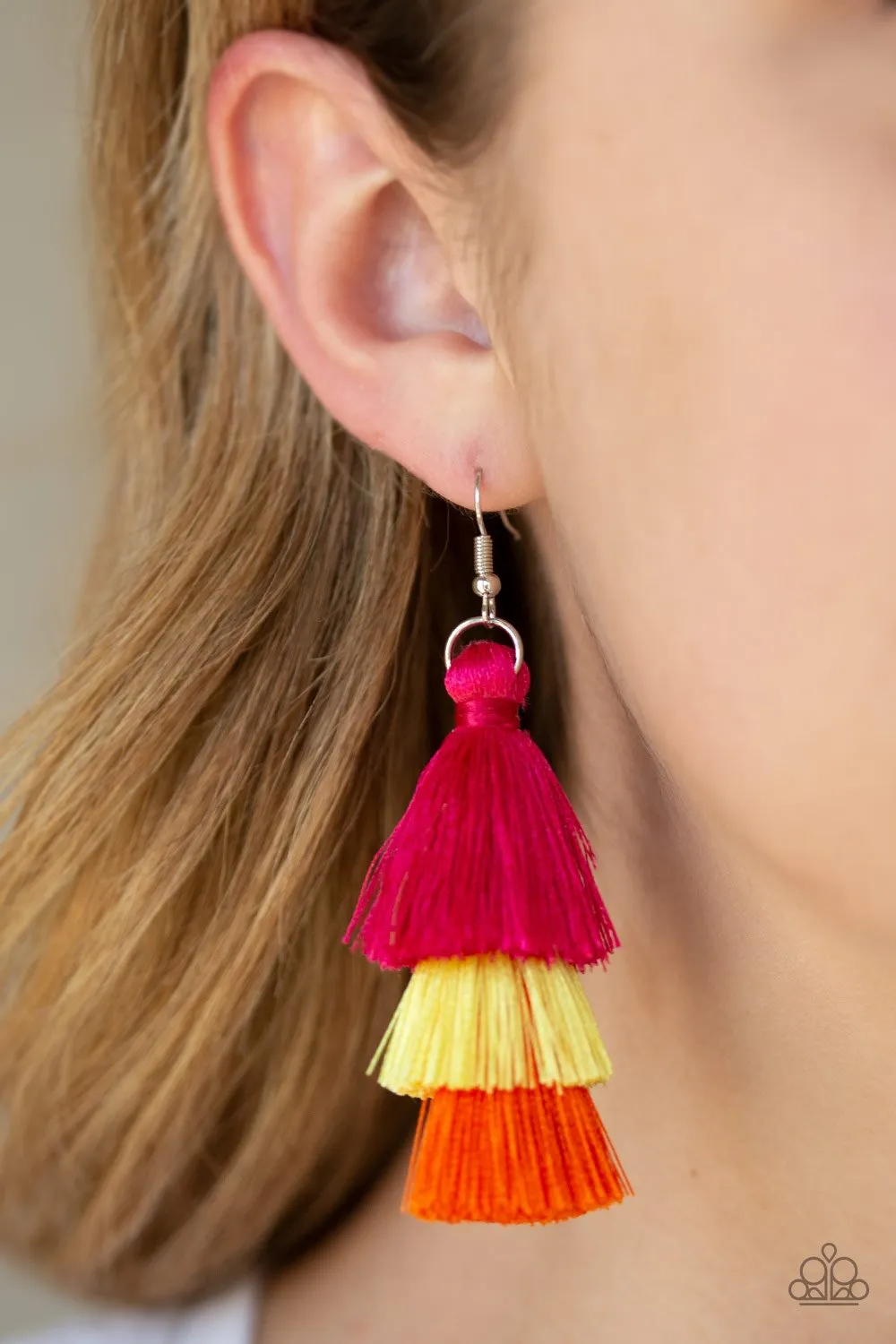 Paparazzi Accessories - Hold On To Your Tassel! #E31 Peg - Multi Earring