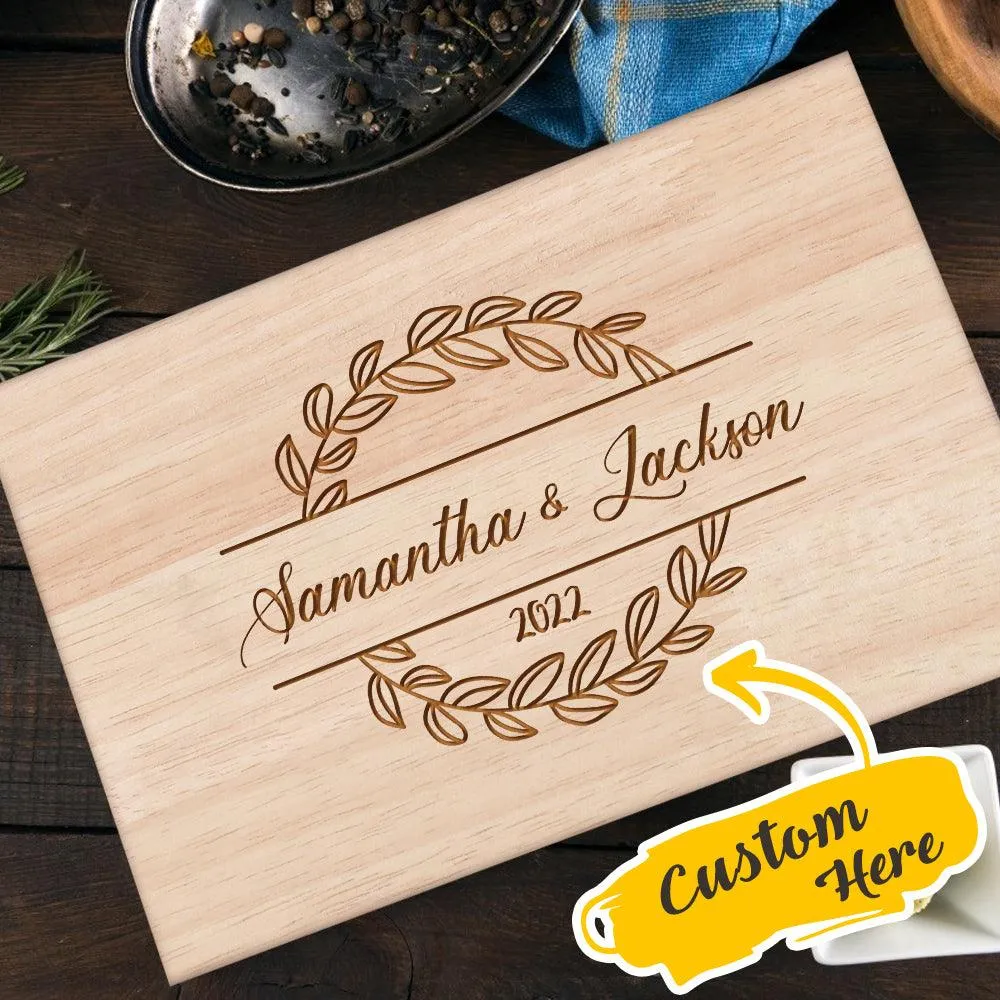 Personalized Engraved Cutting Board for Couples