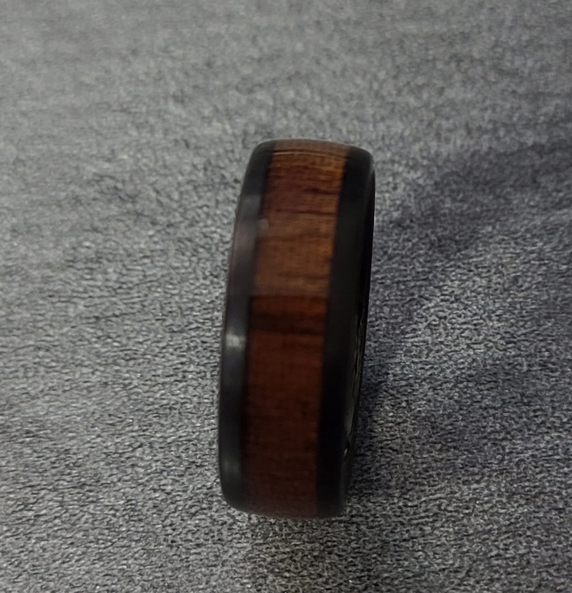 Personalized Engraved Men's Wood Inlay Tungsten Promise Ring