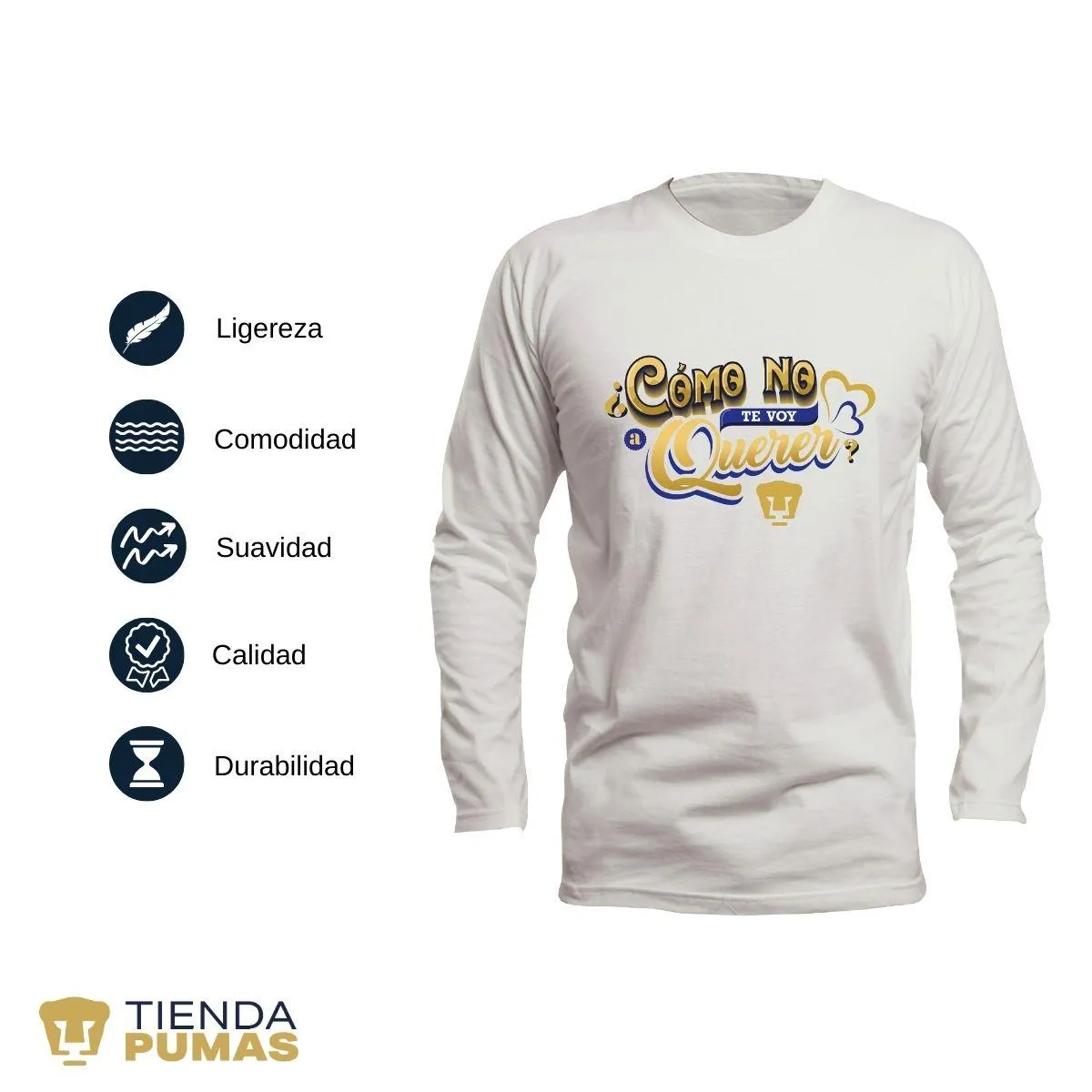 Playera Pumas UNAM Hombre Cómo No Te Voy A Querer OD77347