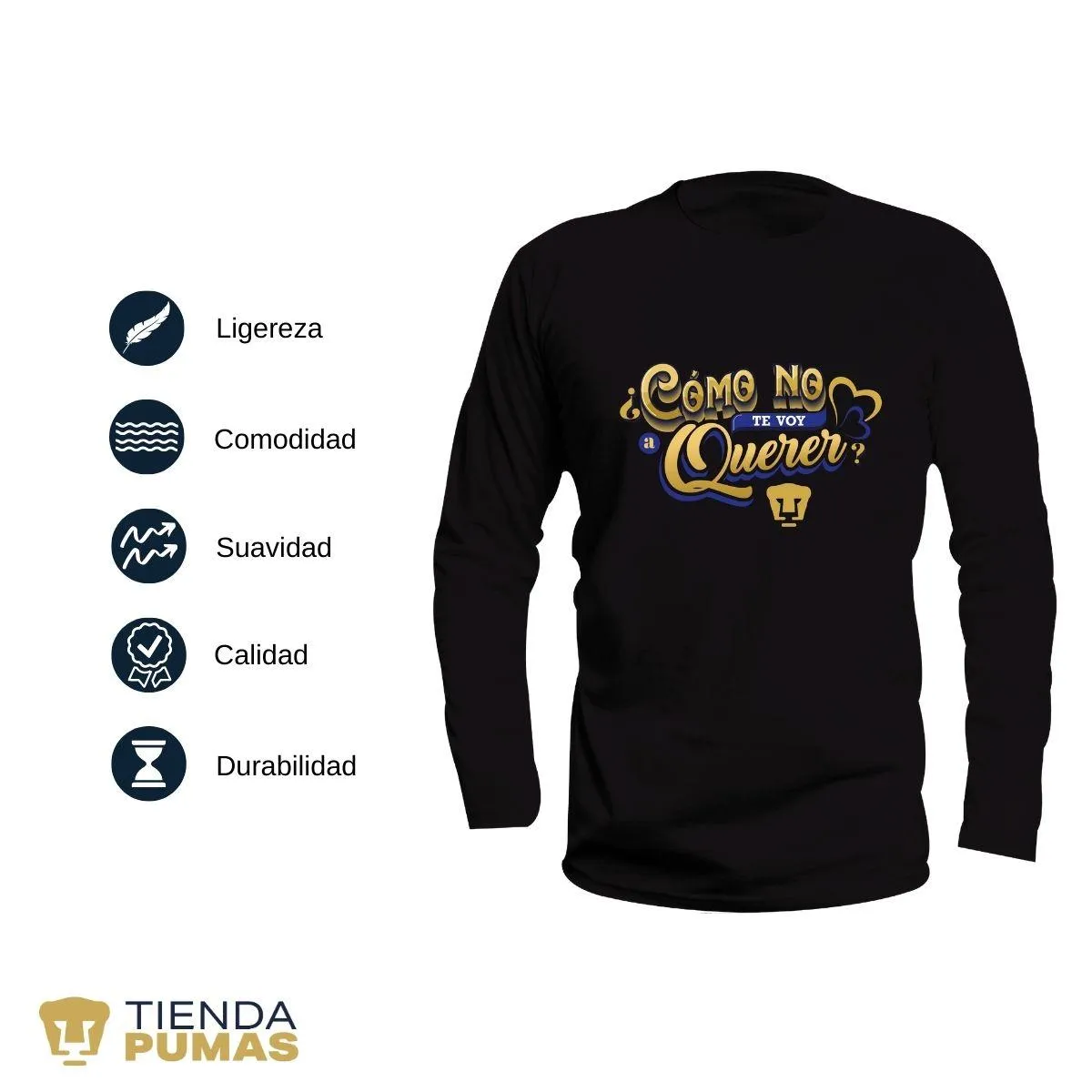 Playera Pumas UNAM Hombre Cómo No Te Voy A Querer OD77347