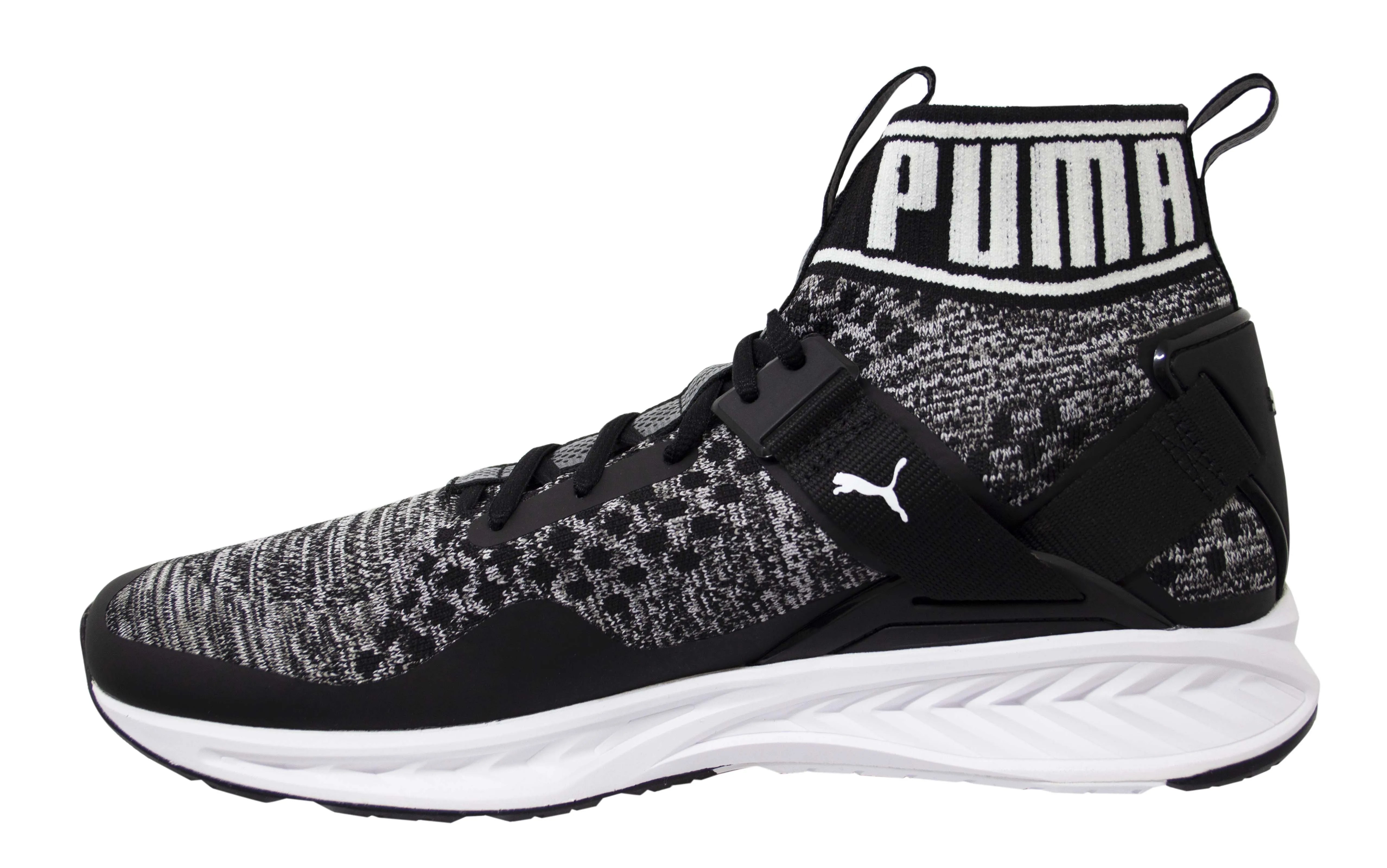 Puma Ignite EvoKnit Mens Black Textile Lace Up Running Trainers 189697 01