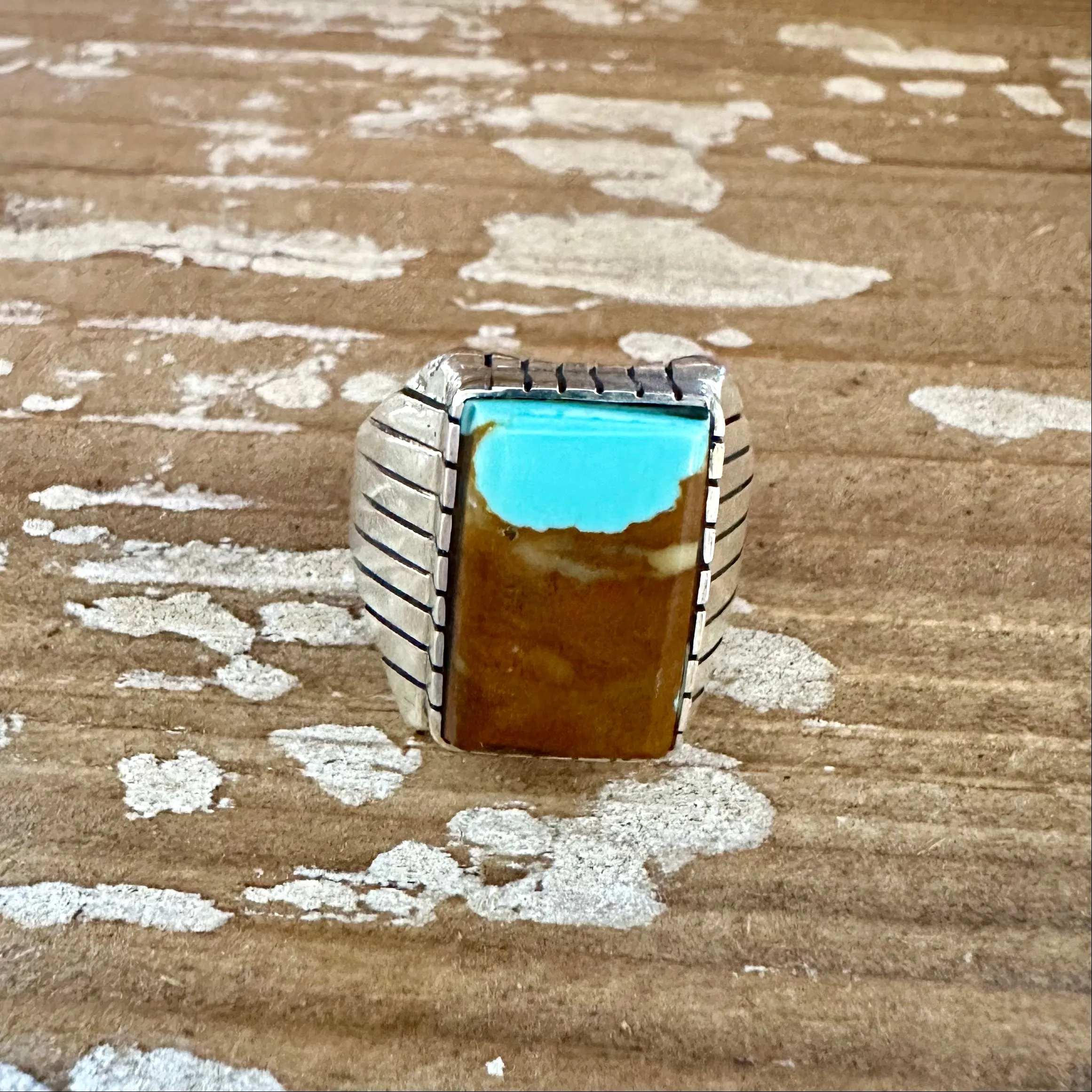 RAY JACK Navajo Kingman Turquoise Ring Mens  Variety of Sizes