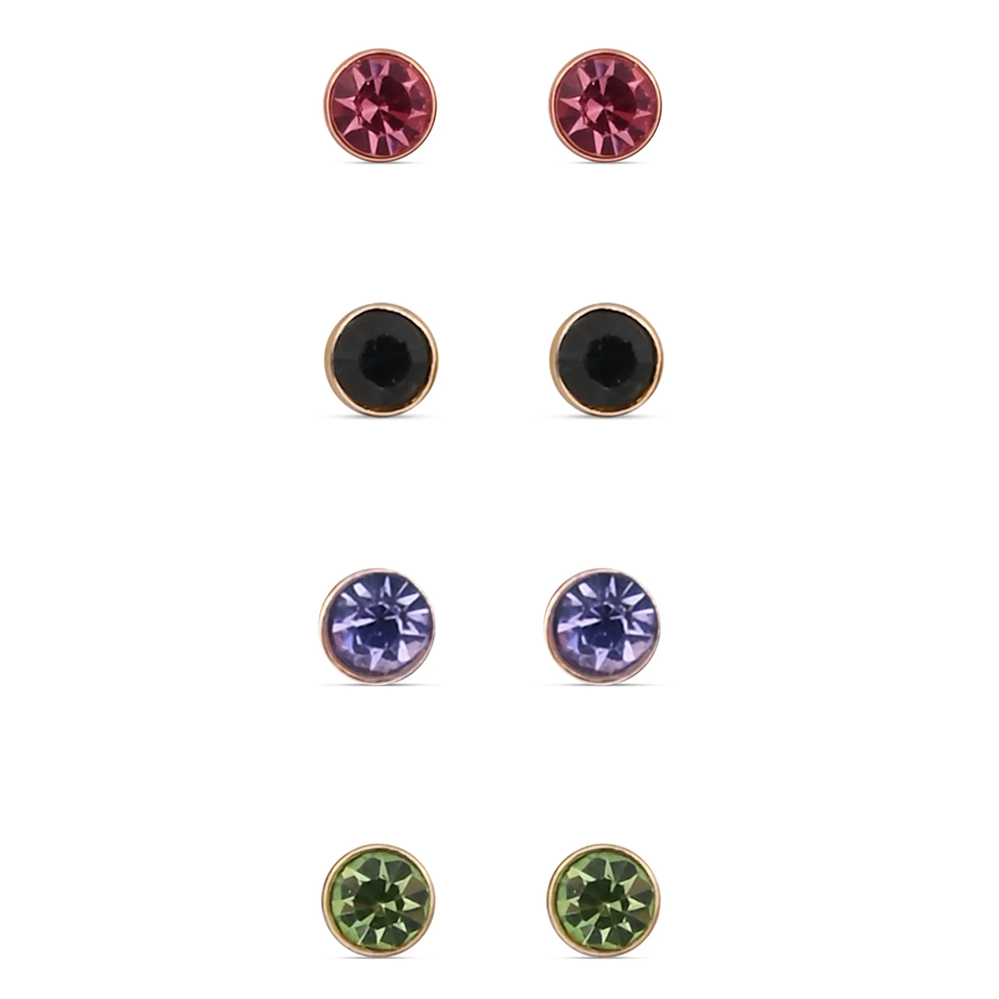 Real Gold Plated Multi Stud Earrings Pack of Four