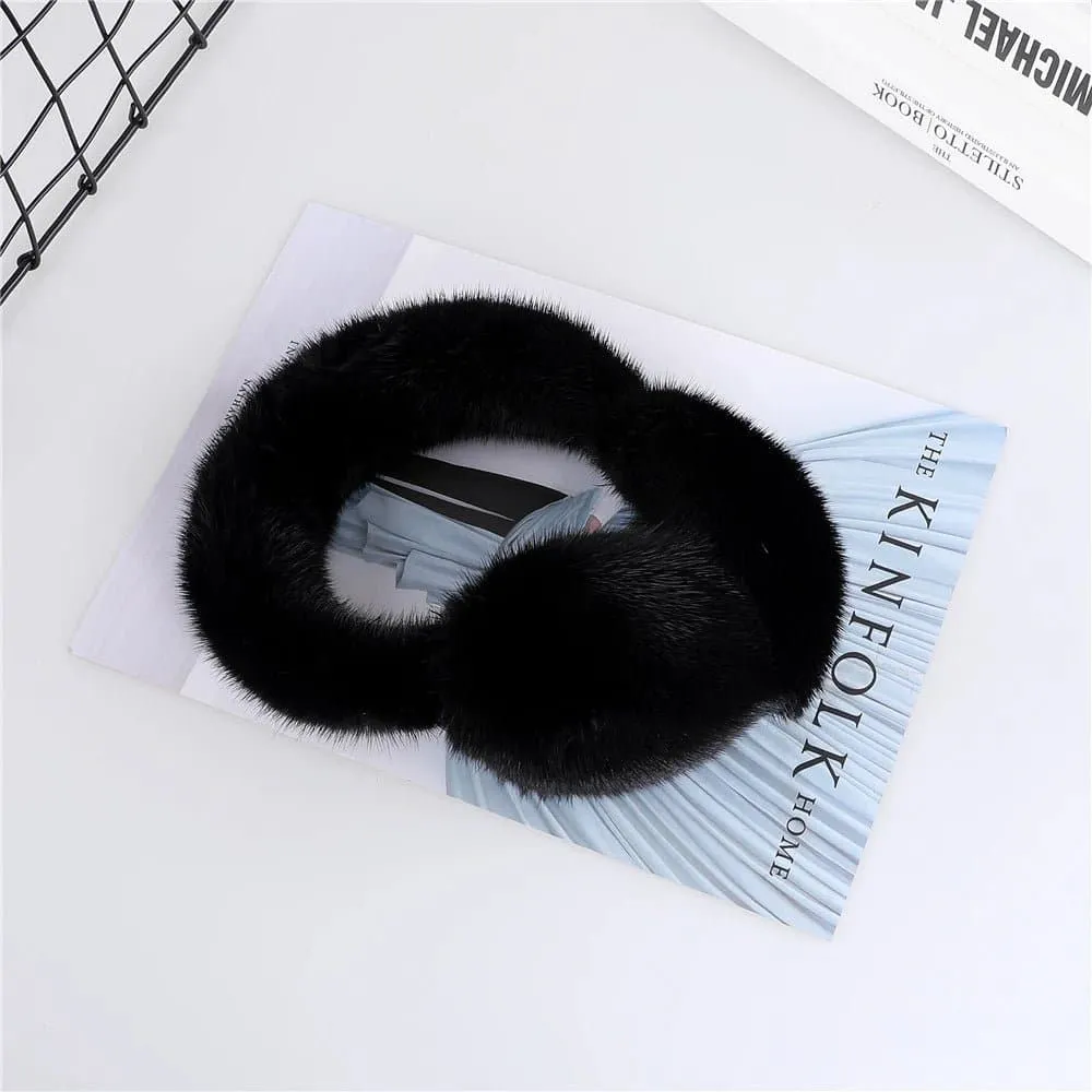 Real Mink Fur Earmuffs - Fashionable Unisex Winter Ear Warmers | SUPPEV&STTDIO