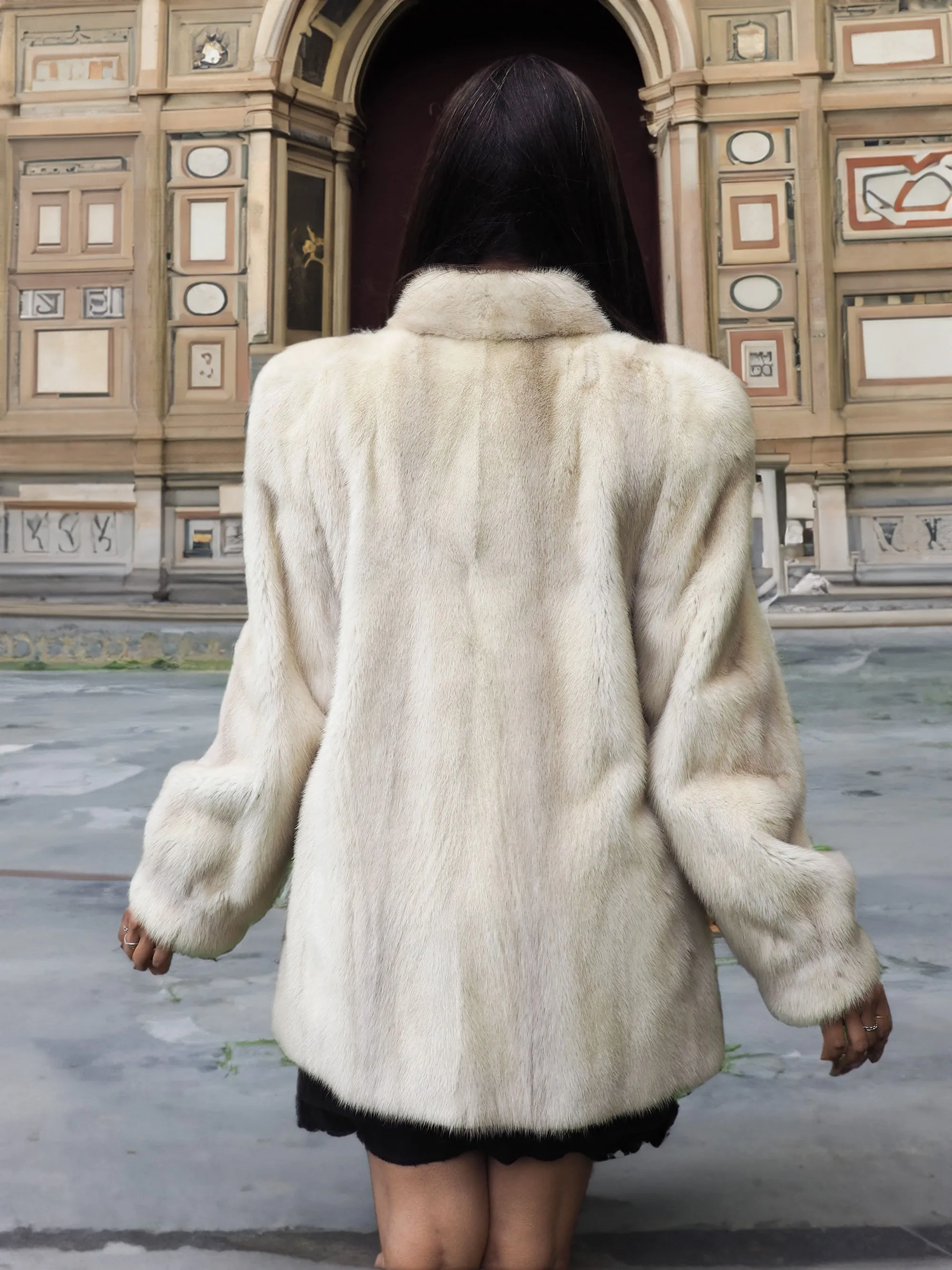 Sapphire Mink Fur Coat Jacket S