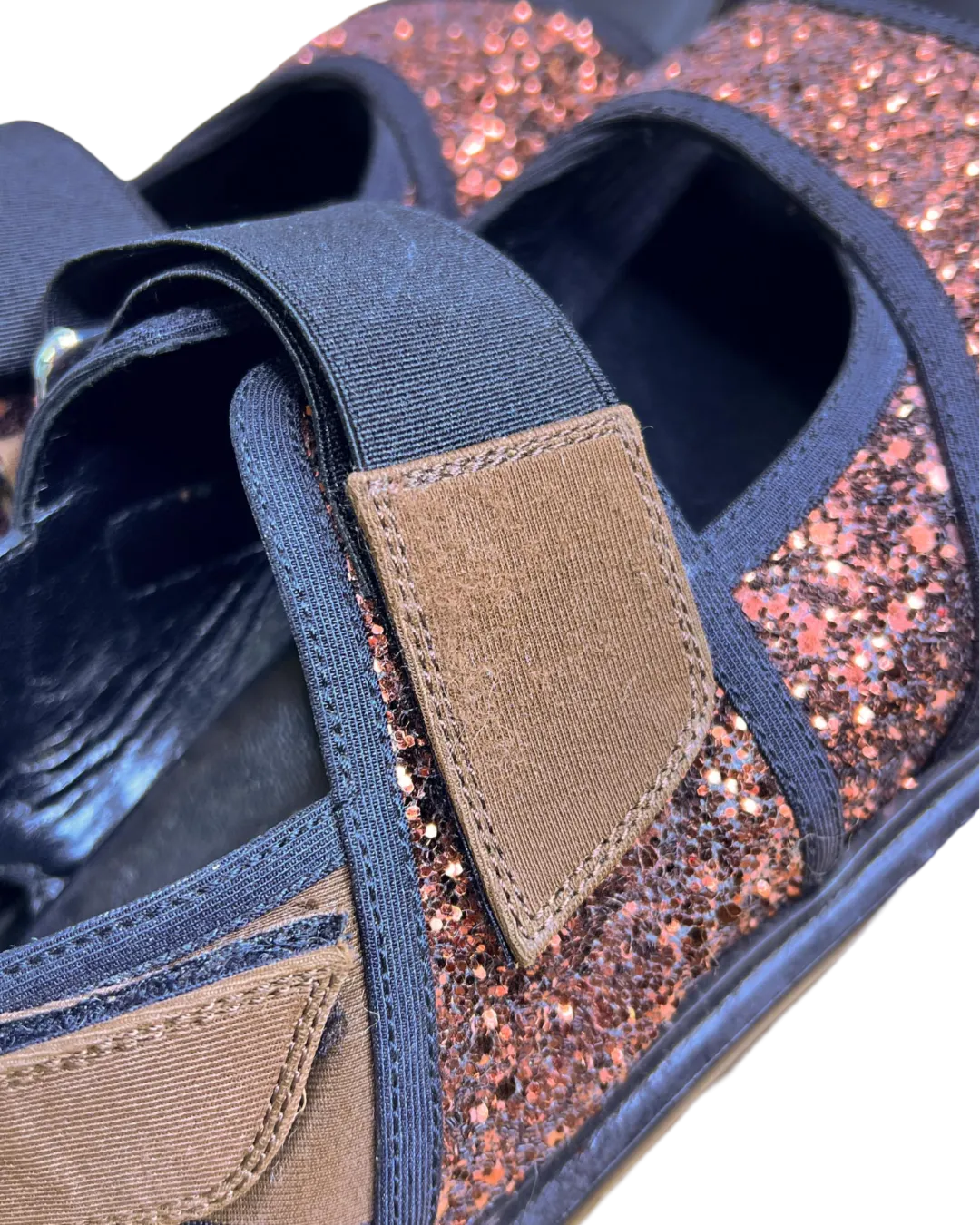 Size 38 - Marni Black and Brown Glitter Sandals