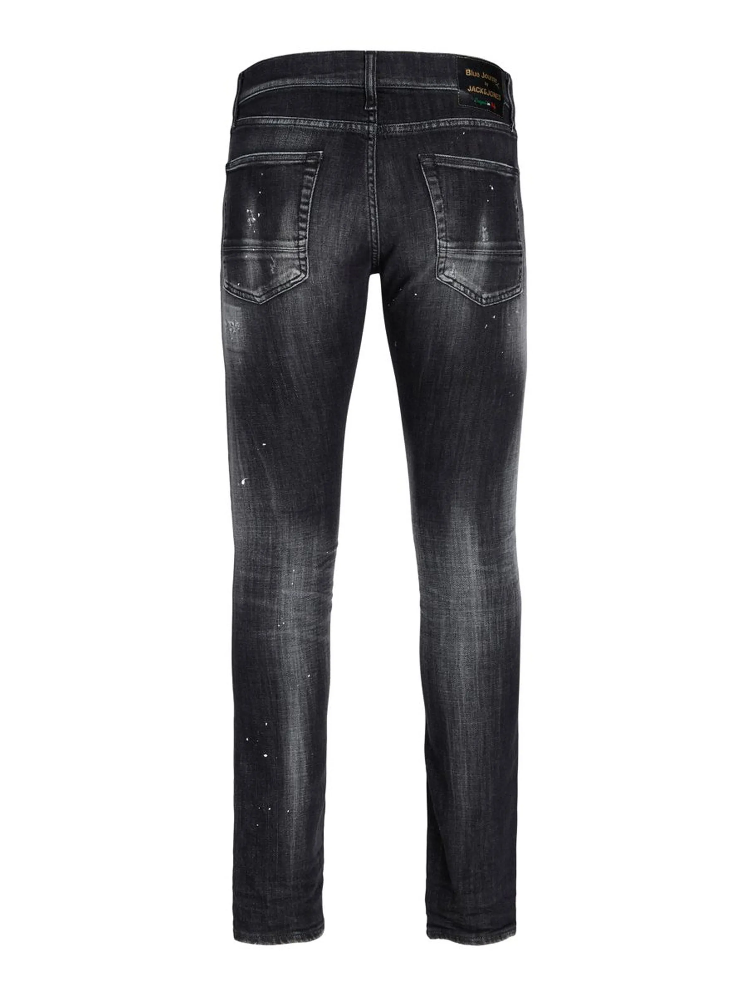 Slim Fit Glen Distressed Denim (Black)