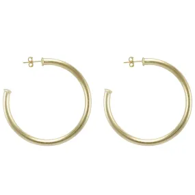 Small Everybody's Favorite Hoops with post in gold by Sheila Fajl