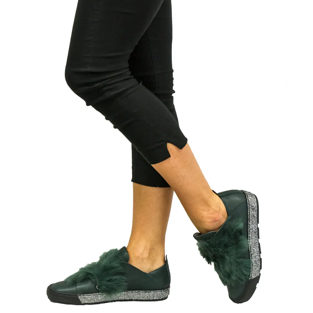 Sneaker Fur Nappa Forest Green