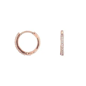 Sparkly Huggy Hoop Earrings - Rose Gold