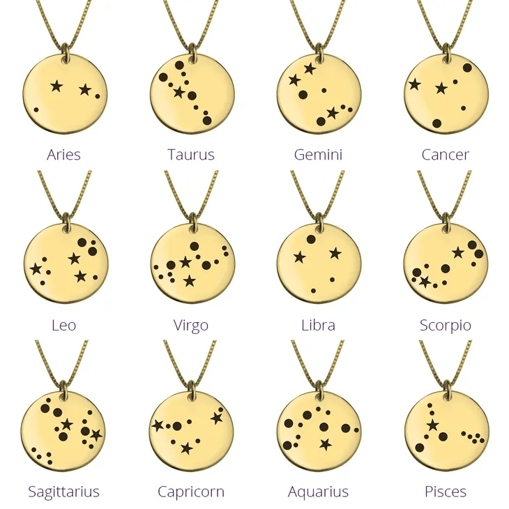 Star Zodiac Constellation Pendant Necklace