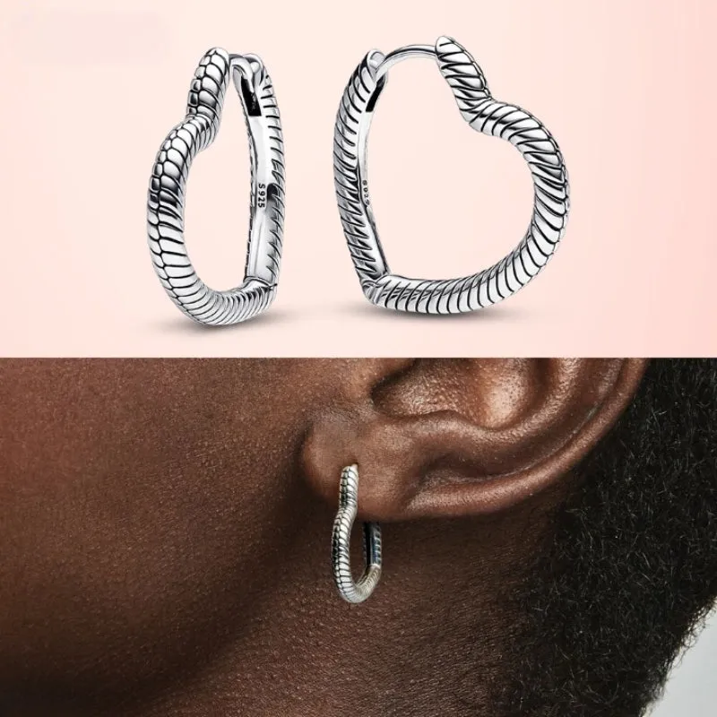 Sterling Silver Hoop Drop Earrings