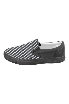 Stripes Men's Slip-on Canvas Shoes (Model 019)