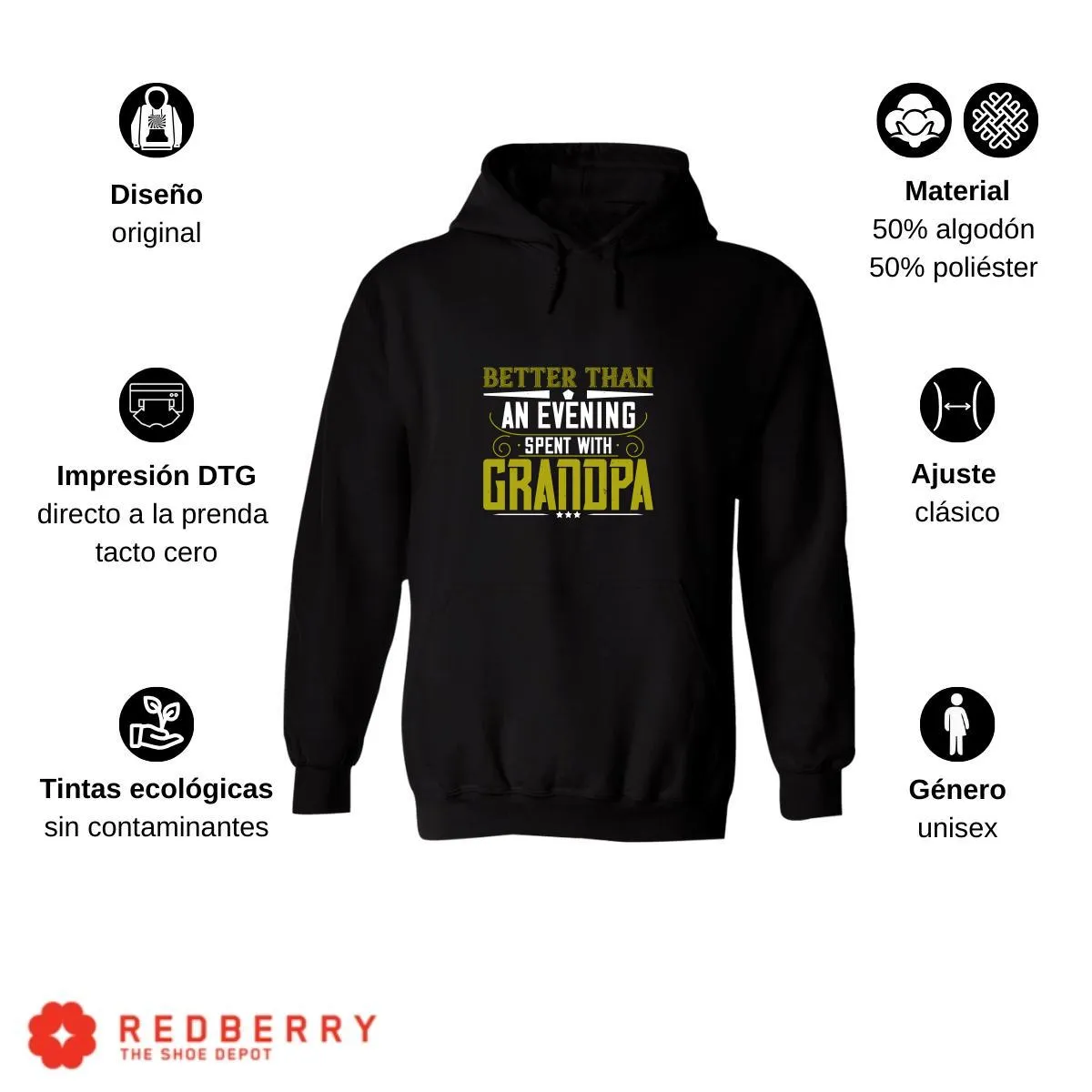 Sudadera Hombre  Hoodie Abuelo Papá Padre Hijo Hija 038