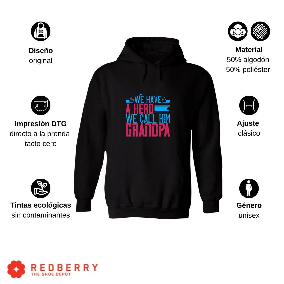 Sudadera Hombre  Hoodie Abuelo Papá Padre Hijo Hija 049