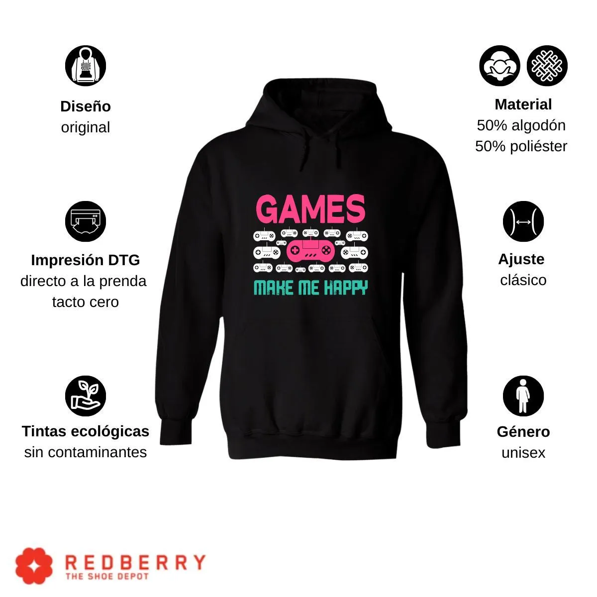 Sudadera Hombre  Hoodie Gamer Videojuegos Frases 068